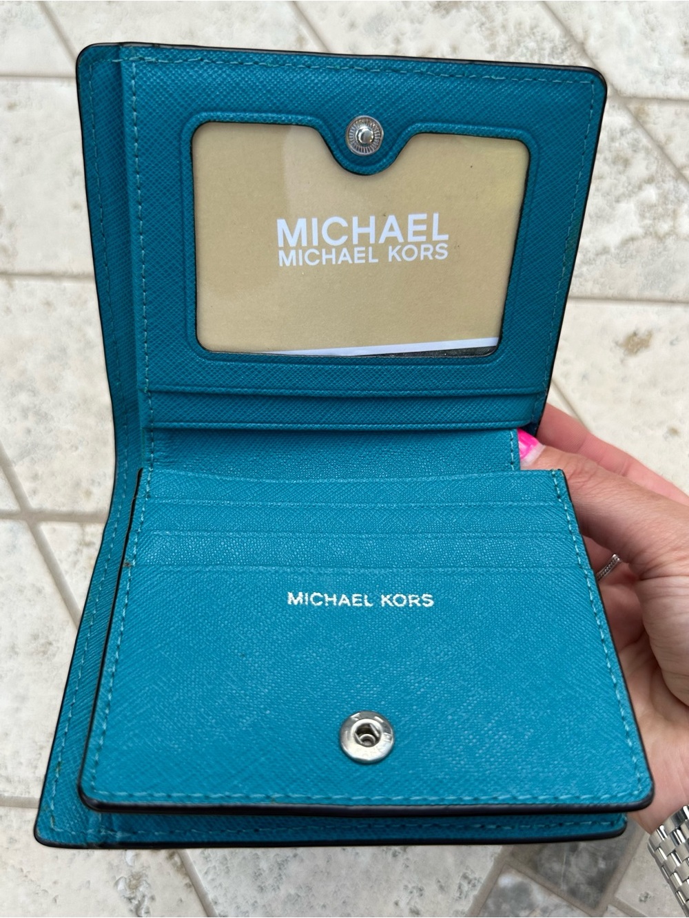 NWOT - Michael Kors Teal Leather Wallet